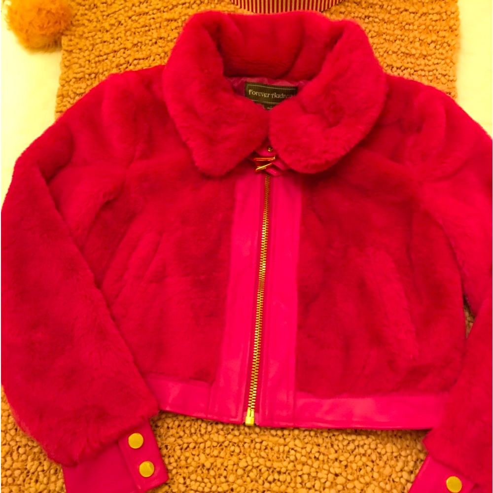 🌸FOREVER AUDREY PINK FURRY JACKET🌸